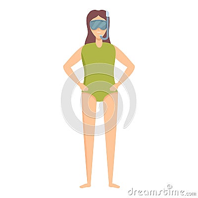 Swim kid play icon cartoon vector. Dive sea Vector Illustration