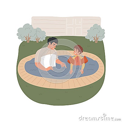 Swim lessons isolated cartoon vector illustration. Vector Illustration