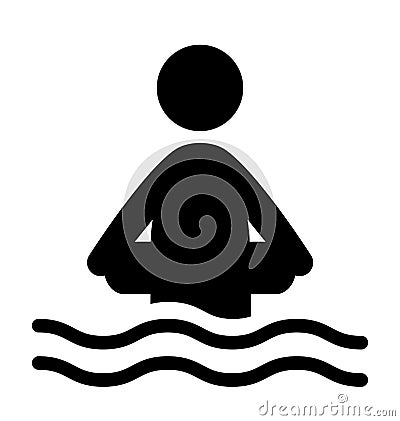 Swim water inflatable circle information flat people pictogram i Vector Illustration