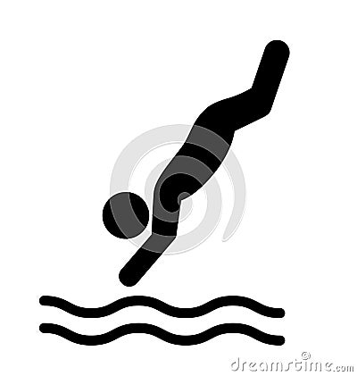 Swim water inflatable circle information flat people pictogram Vector Illustration