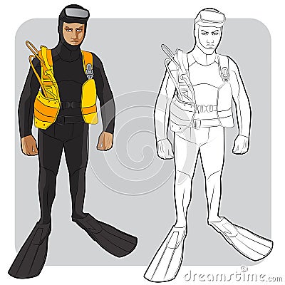 Swimmer or diver Vector Illustration