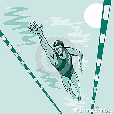 Swimmer free style Stock Photo
