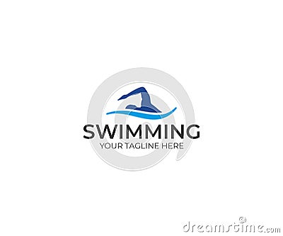 Swimmer logo template. Swimming vector design Vector Illustration