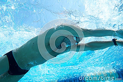 Swimmer in the swimming pool Stock Photo