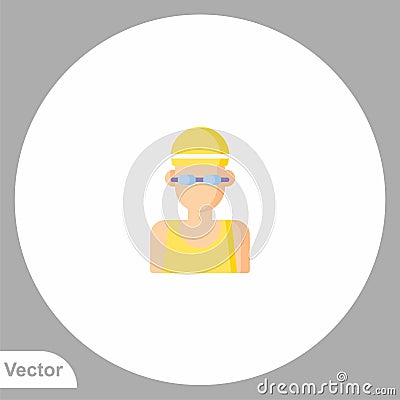 Swimmer vector icon sign symbol Vector Illustration