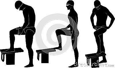 Swimmers athletes Vector Illustration