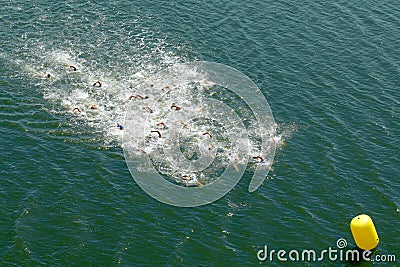 Swimmers in the sea Stock Photo