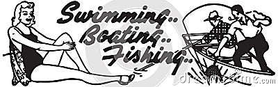 Swimming Boating Fishing Stock Photo