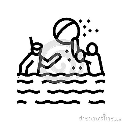 swimming child line icon vector illustration Vector Illustration