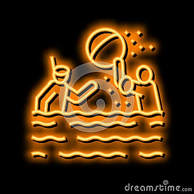 swimming child neon glow icon illustration Vector Illustration