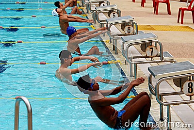 Swimming competition Stock Photo