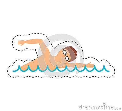 swimming competition sport icon Cartoon Illustration