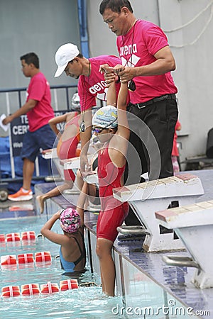 Swimming competitions Editorial Stock Photo