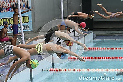 Swimming competitions Editorial Stock Photo
