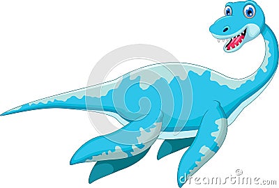 Swimming dinosaur cartoon Stock Photo