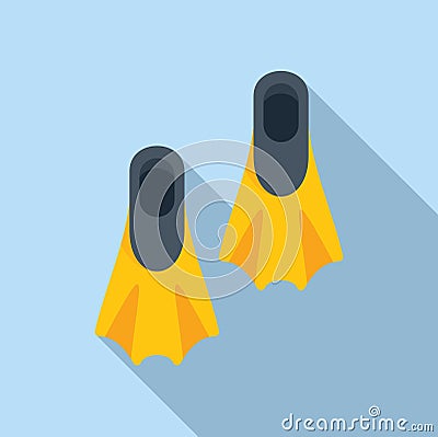 Swimming flippers icon flat vector. Travel sea active Vector Illustration