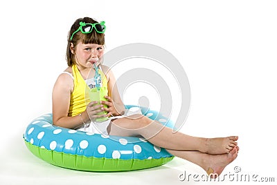 Swimming girl Stock Photo