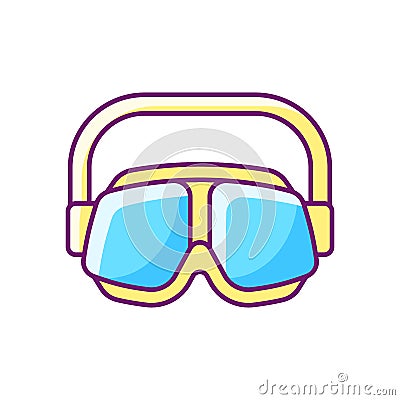 Swimming goggles RGB color icon Vector Illustration