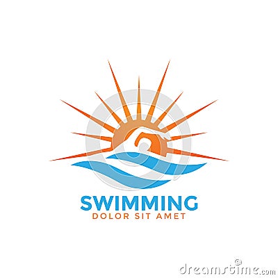 Swimming graphic design template vector Vector Illustration