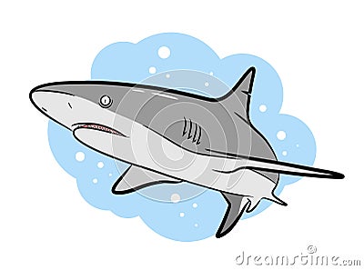 Swimming Grey Shark Vector Cartoon Vector Illustration