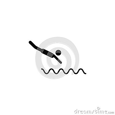 Swimming jump, icon. Element of simple icon for websites, web design, mobile app, infographics. Thick line icon for website design Stock Photo