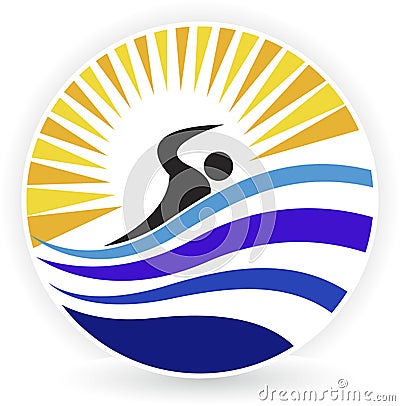 Swimming logo Vector Illustration