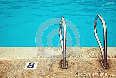 Swimming pool detail close up Stock Photo