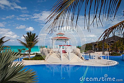 Swimming pool in Hotel Gaviota Cayo Santa Maria.Cuba. Editorial Stock Photo