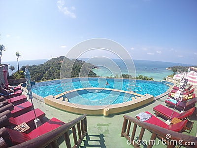 swimming pool , Hotels in Koh Tao Editorial Stock Photo