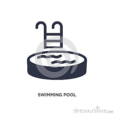 swimming pool icon on white background. Simple element illustration from summer concept Vector Illustration