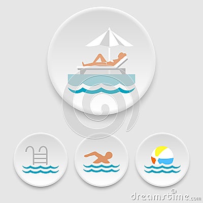 Swimming-pool icons Vector Illustration