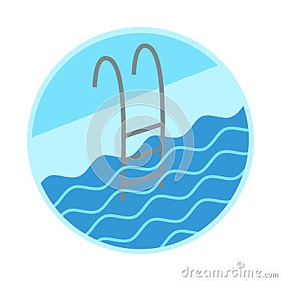 Swimming pool ladder icon Vector Illustration