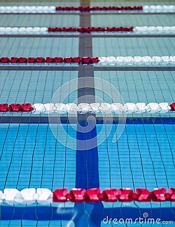 Swimming pool lanes Stock Photo