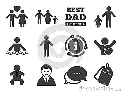 People, family icons. Swimming pool sign. Vector Vector Illustration