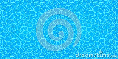 Swimming pool seamless texture. Water surface background.repeated pattern. Summer wallpaper. Abstract vector backdrop Vector Illustration