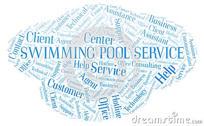 Swimming Pool Service word cloud. Stock Photo