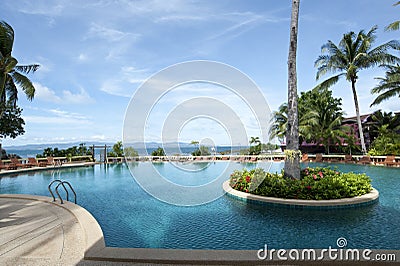 Swimming pool on a sunny day Stock Photo