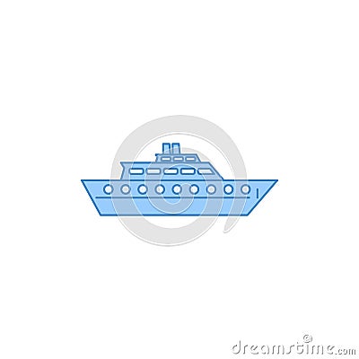 swimming private yacht filled outline icon. Element of transport icon for mobile concept and web apps. Thin line yacht filled outl Stock Photo