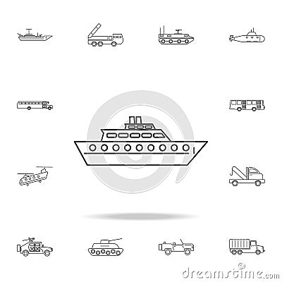 swimming private yacht icon. Detailed set of transport outline icons. Premium quality graphic design icon. One of the collection i Stock Photo