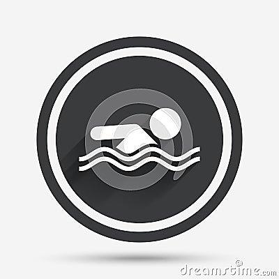 Swimming sign icon. Pool swim symbol. Vector Illustration