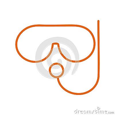 Swimming snorkel line style icon vector design Vector Illustration