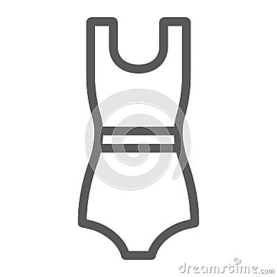 Swimming suit line icon, clothing and beach, bathing suit sign, vector graphics, a linear pattern on a white background. Vector Illustration