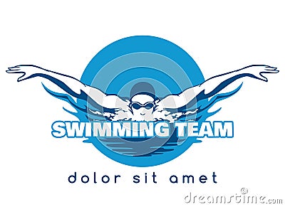 Swimming Team Vector Logo Vector Illustration