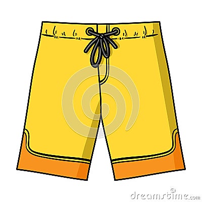 Swimming trunks icon in cartoon style isolated on white background. Surfing symbol stock vector illustration. Vector Illustration