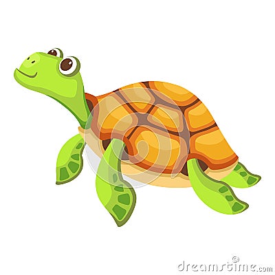 Swimming turtle icon, cartoon style Vector Illustration