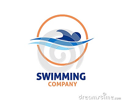 swimming water sport vector logo design inspiration Stock Photo