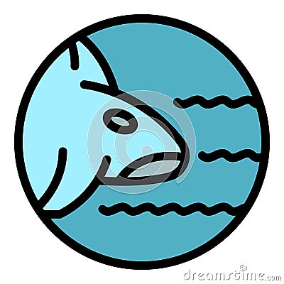 Swimming whale killer icon vector flat Stock Photo