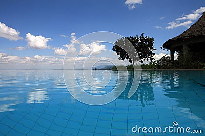 Swimmingpool at Lake Manyara Tanzania Stock Photo