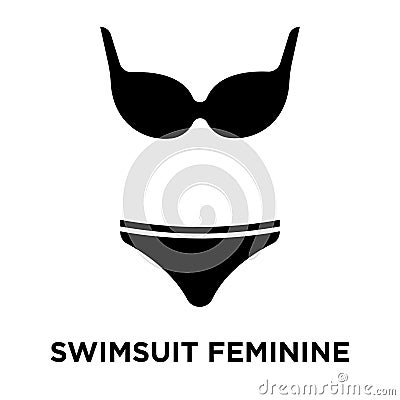 Swimsuit feminine icon vector isolated on white background, logo Vector Illustration