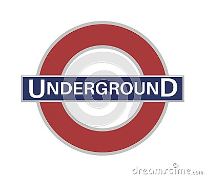 The famous London Underground sign vector illustration Cartoon Illustration